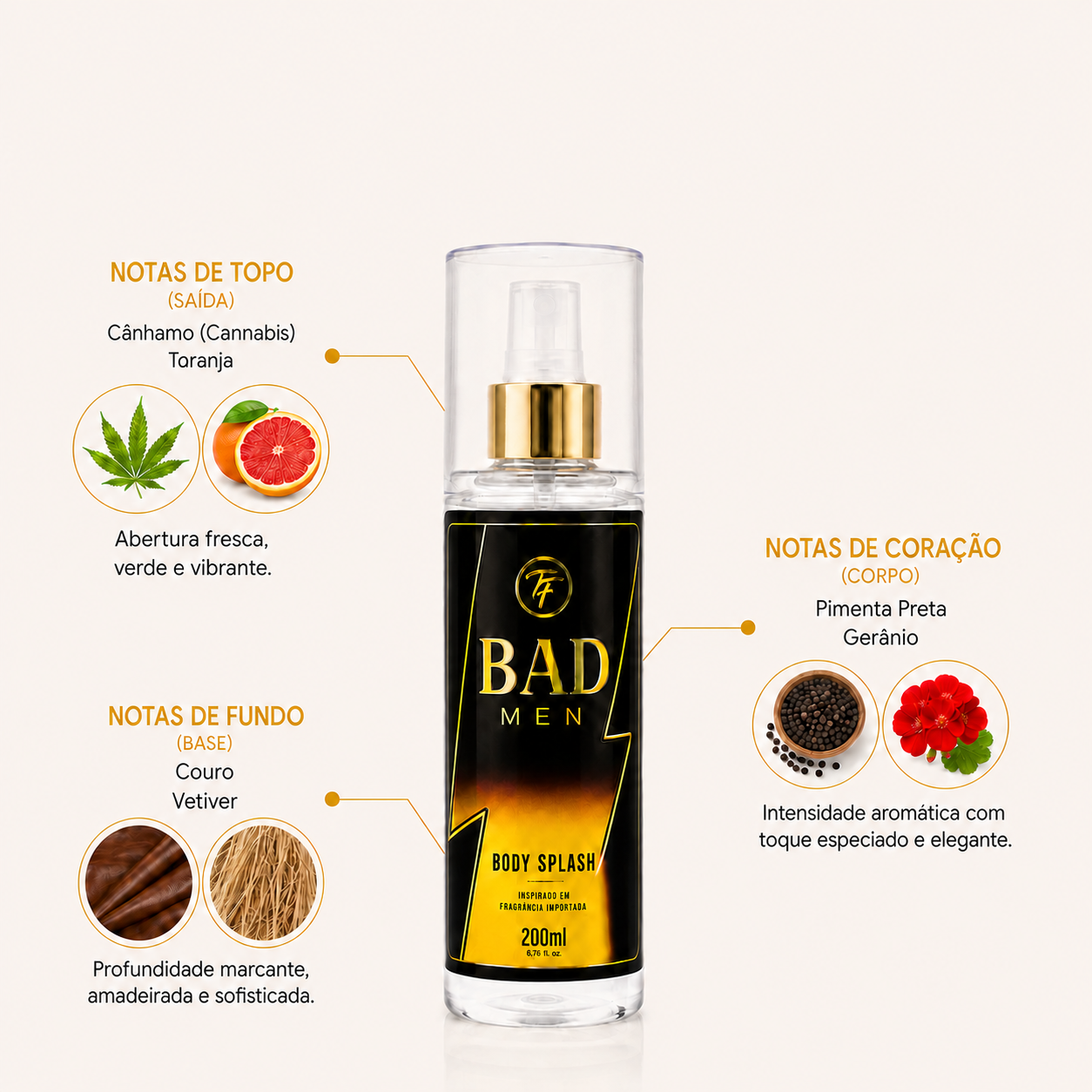 Body Splash Bad Men 200ml - Imagem 2